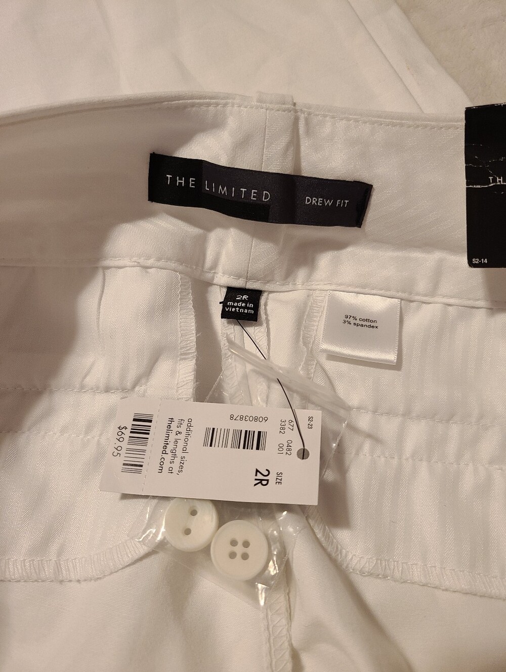 The Limited Drew Fit Bootcut White Dress Pants Size 2R - Picture 7 of 7